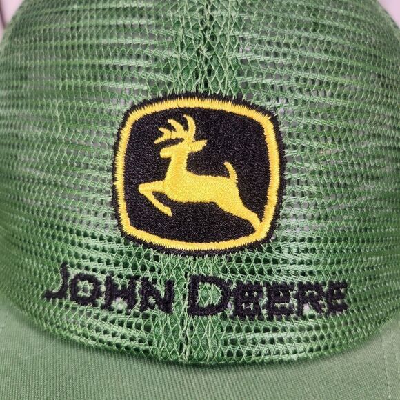 John Deere Mesh Hat Cap Snapback Green Logo Farmer Tractor Outdoors Farm Ranch - Picture 3 of 10